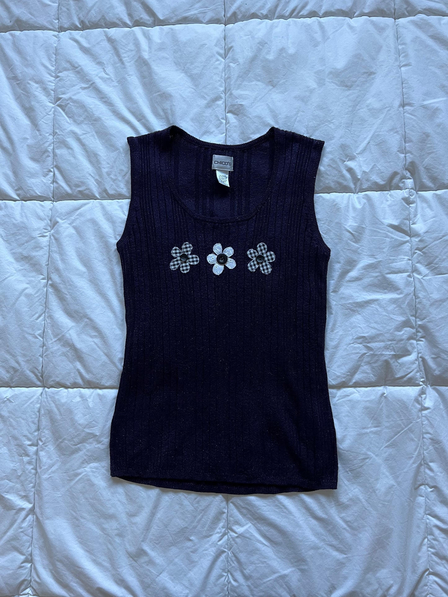 Purple Button Flower Tank