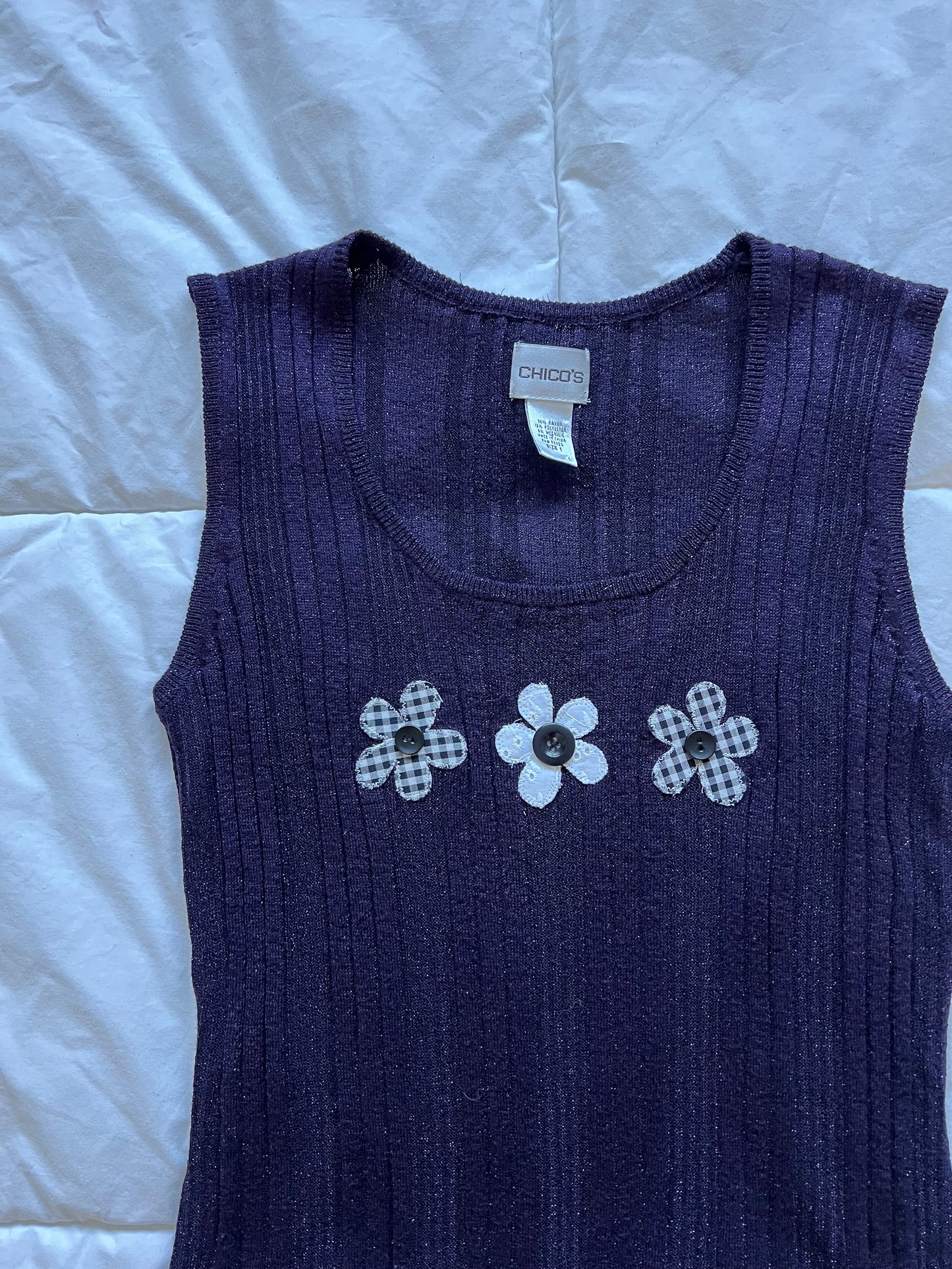 Purple Button Flower Tank